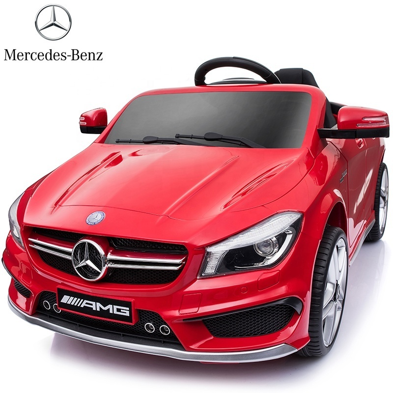 Hot sales electric car for children kids 12V Benz CLA45 AMG wheel with lights license ride on car