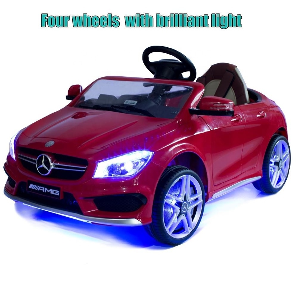 Hot sales electric car for children kids 12V Benz CLA45 AMG wheel with lights license ride on car