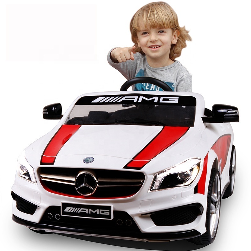 Hot sales electric car for children kids 12V Benz CLA45 AMG wheel with lights license ride on car