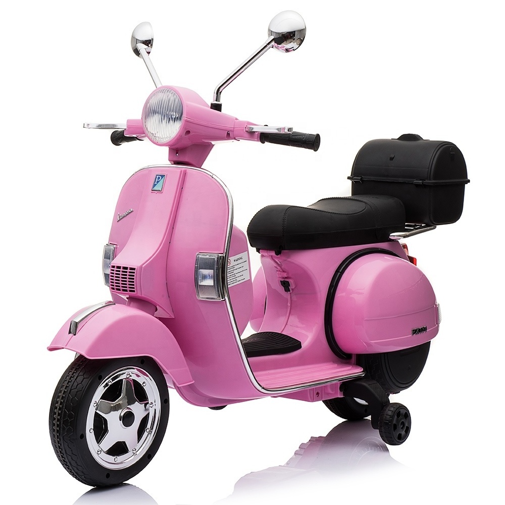 girls rechargeable motorcycle toys cars for children Vespa licensed motorcycles for kids 5 years old