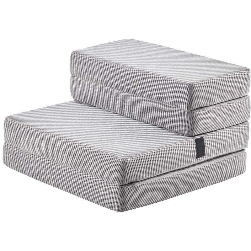 hot selling comfortable tri folding guest foldable bed travel outdoor super soft sponge mattress compression