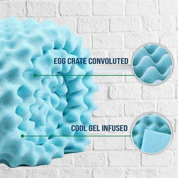 1.5 Inch Comfort Egg Crate Convoluted Design Gel  Memory Foam Mattress Topper