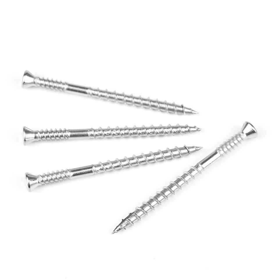 SS 316 Flat Head Chipboard Screw Stainless Steel Drywall Screw Type 17 Flat Square Deck Screw For Outdoor Wood Project