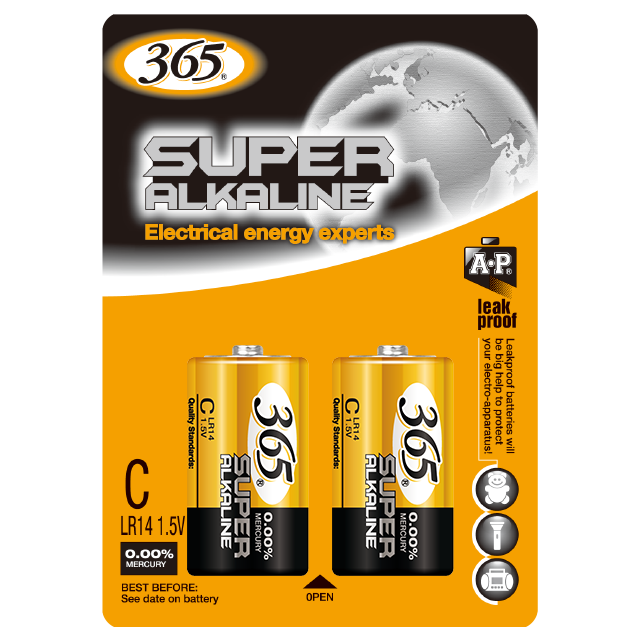 Super Alkaline Battery  C size AM2 lr14 non rechargeable batteries 1.5Volt No.2 Battery Professional manufacture