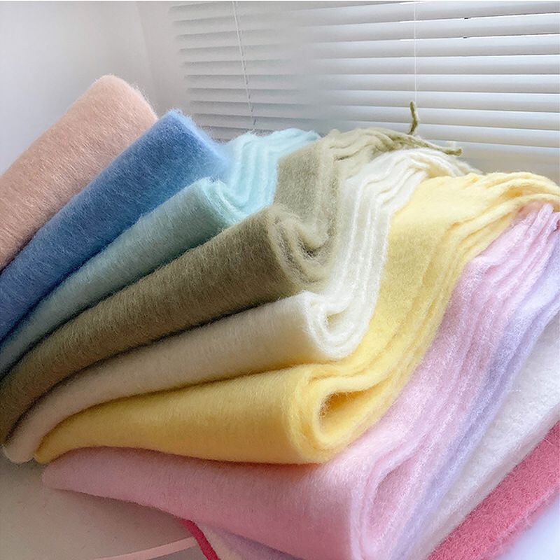 Wholesale Long Tassels Plush Winter Cape Warm Comfortable Custom Shawl Large Oversize Acrylic Oblong Chunky Women Fluffy Scarfs