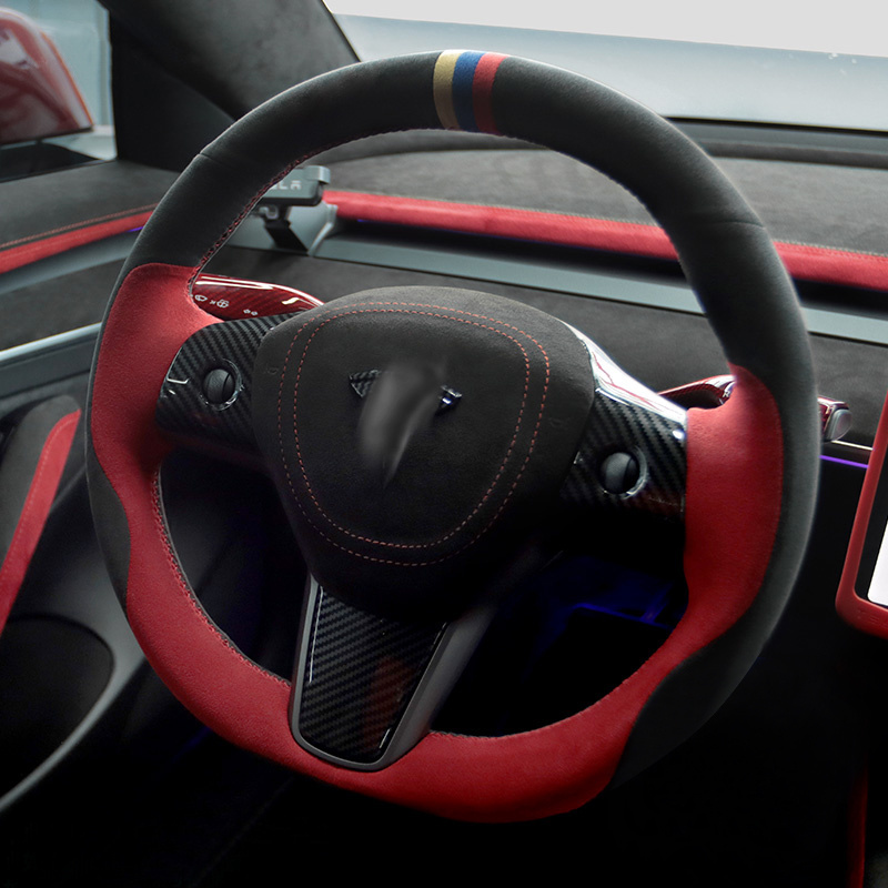 Steering Wheel Cover for Tesla Model 3 Model Y 2016 - 2022 wholesale price for you Car Accessories in Alcantara