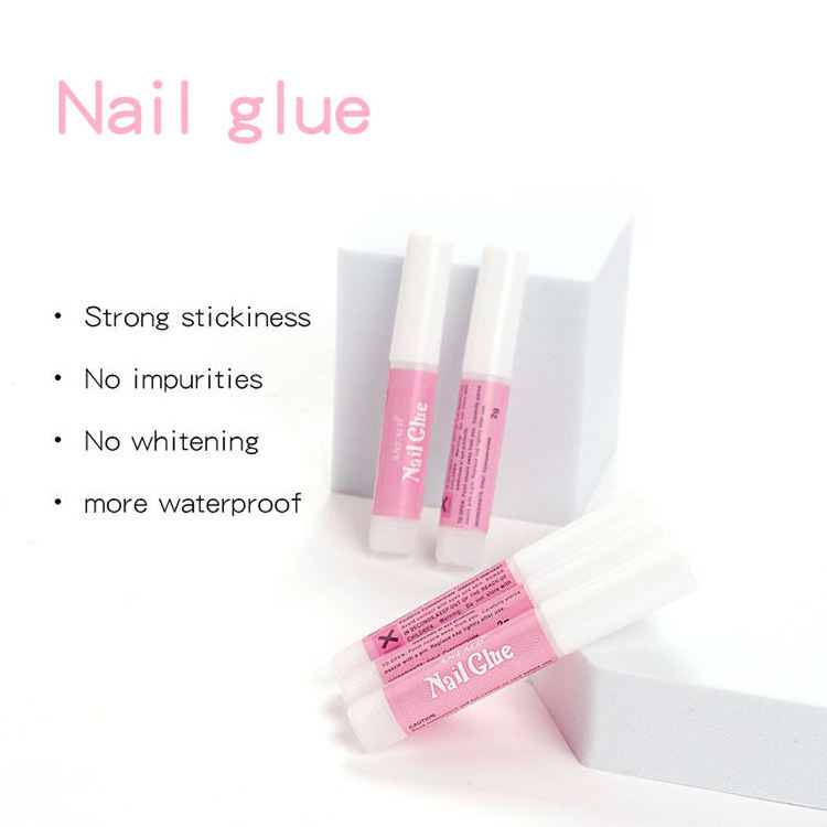 2g Fast-Drying Super Glue for Fast Drying False Nail Gel Glue Brush Included for Press Acrylic Art Decorate Tips