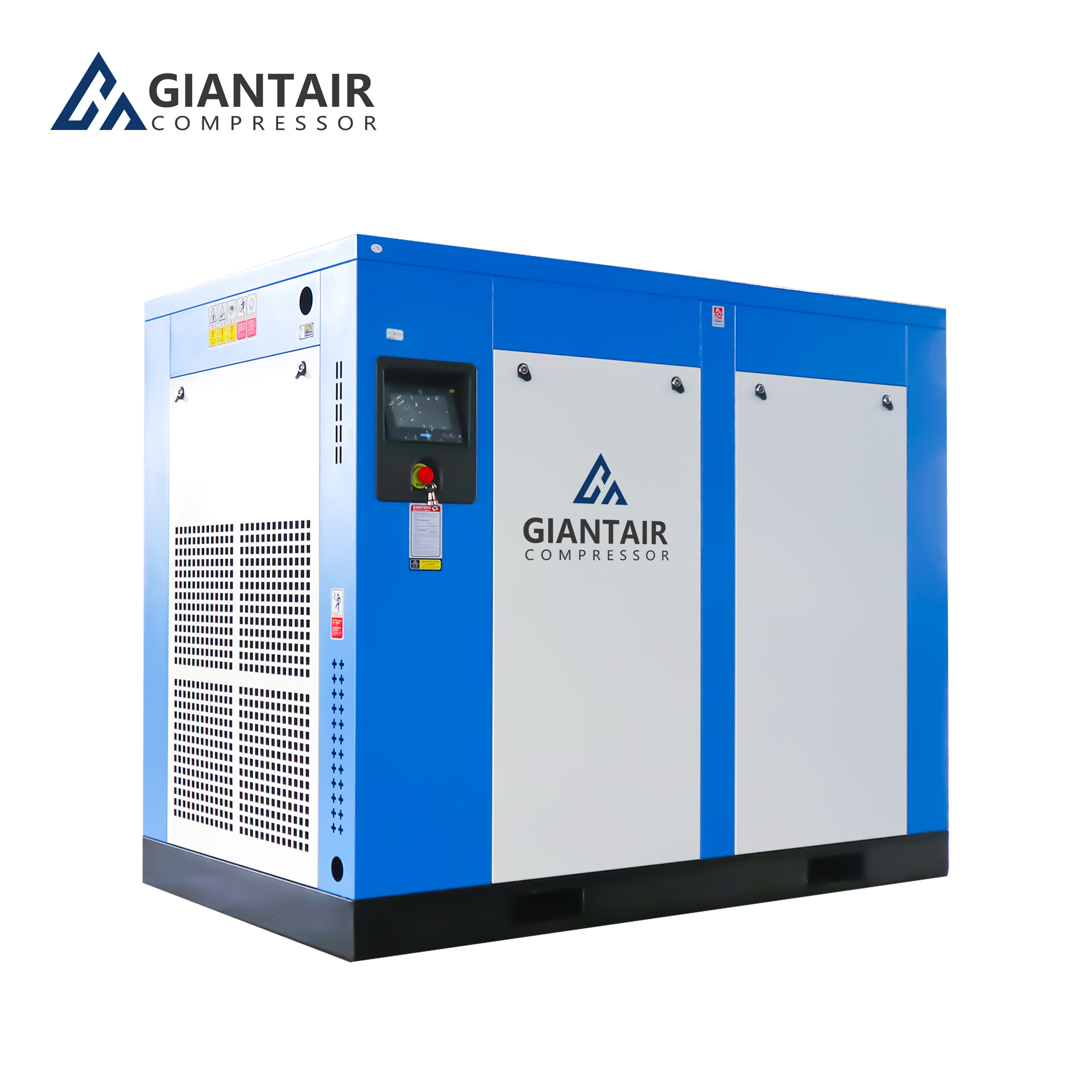 GiantAir Electric two-stage high pressure multistage double air ends pm motor two stage screw air compressor