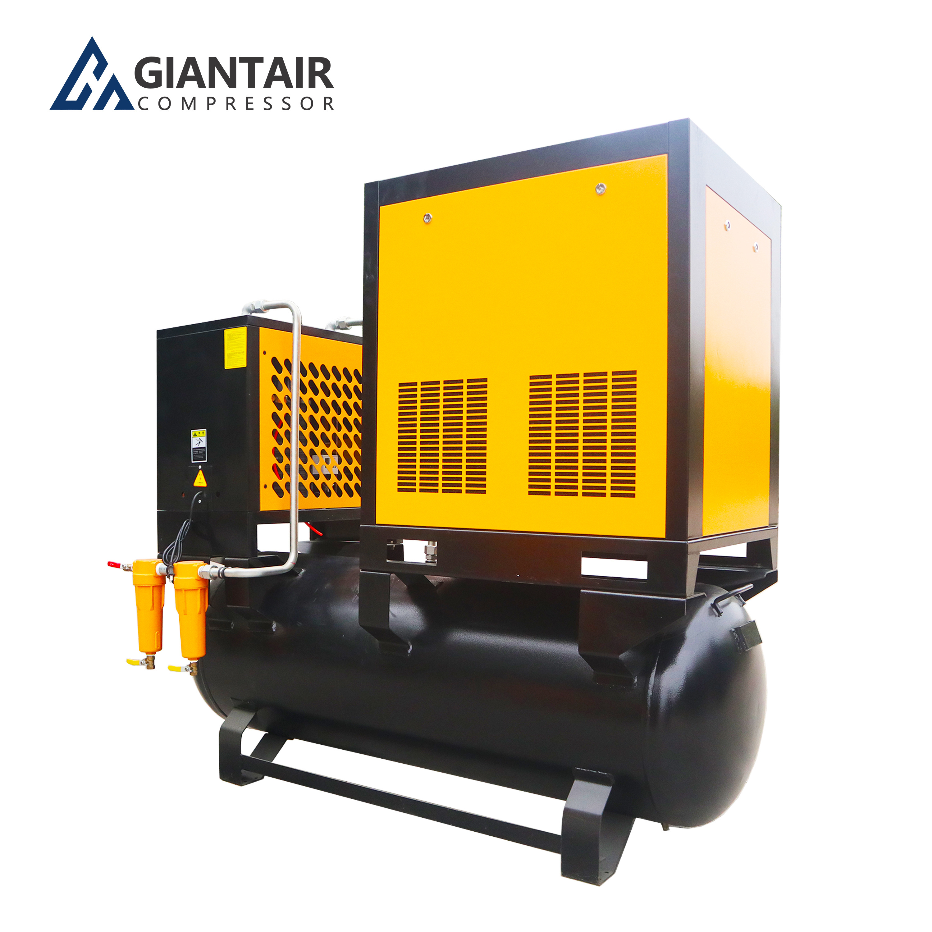 Energy Saving Portable Air Compressor Machines 7.5kw 220V 60Hz 3phase with Dryer and Tank 300 Liter