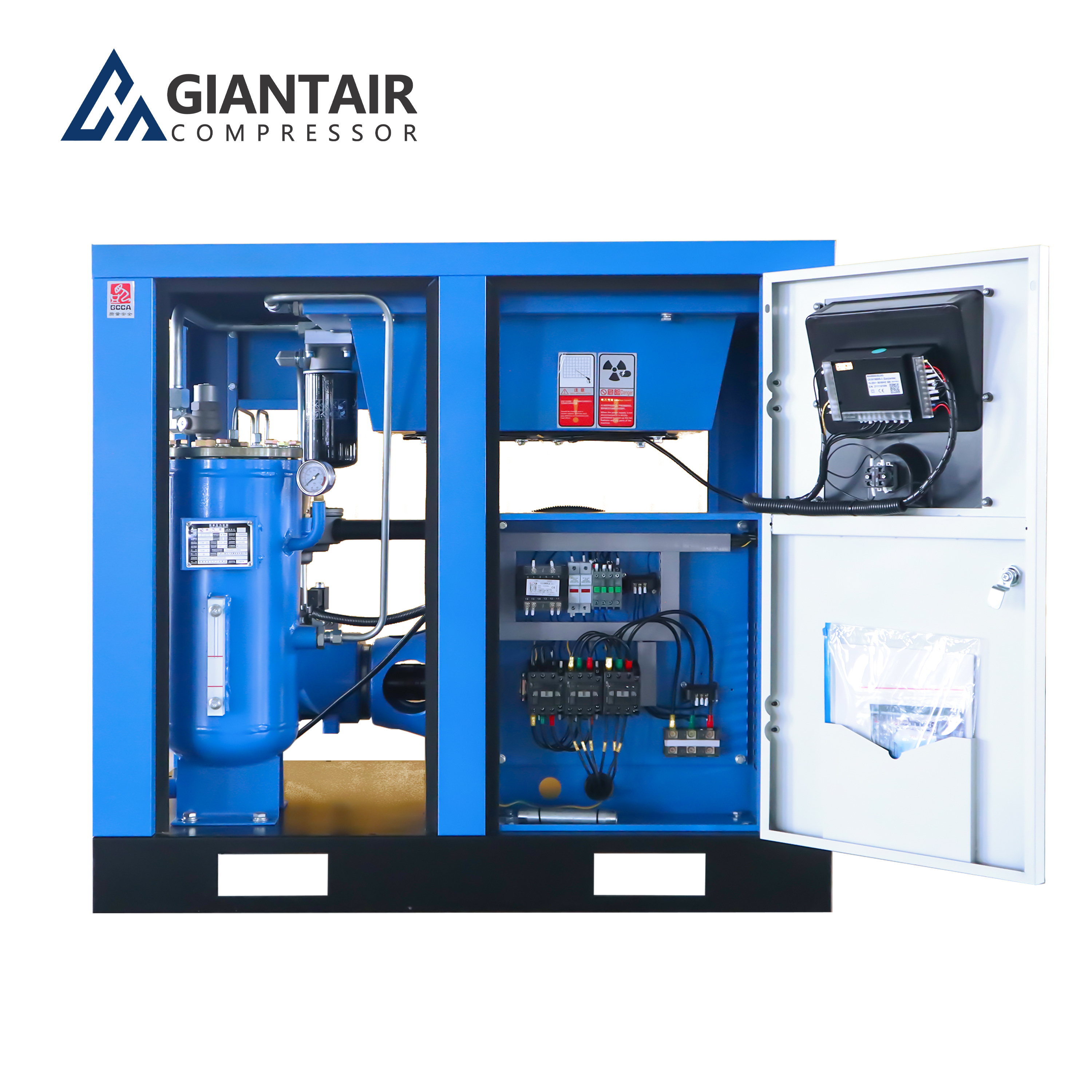 Giantair Industrial Rotary Screw Air Compressor Machine Silent Type 7.5kw 10hp Stationary Air Cooling