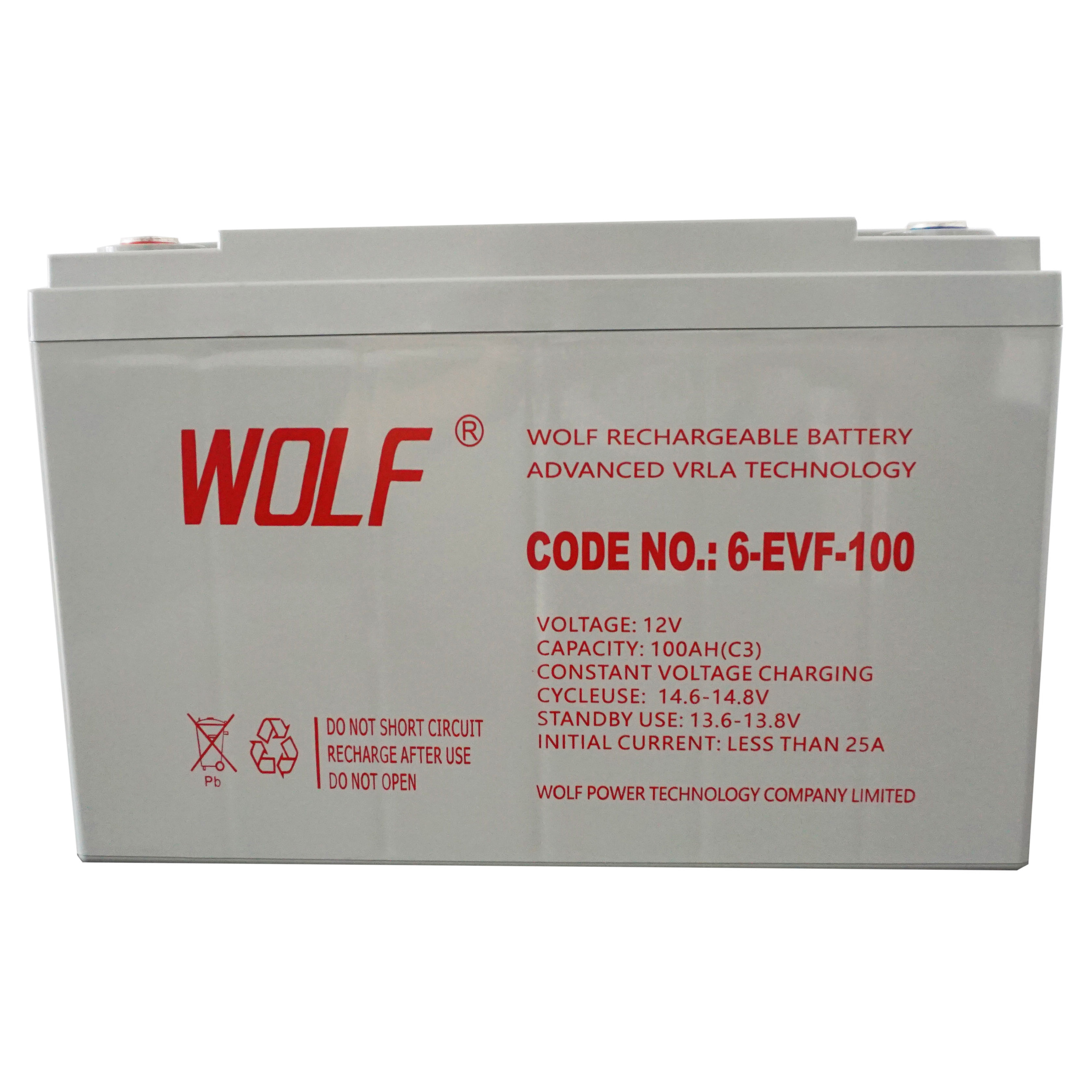 Customized Long life Rechargeable deep cycle 12v 100ah lead acid battery for electric vehicles