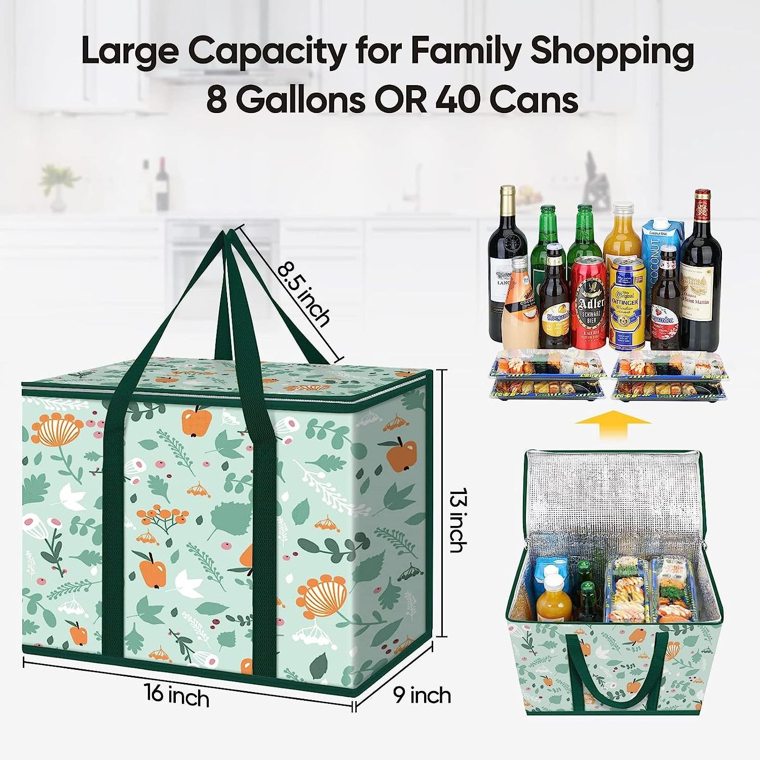 plastic portable insulated ice cream food cooler milk non woven shopping bag sublimation gold insulated foil food delivery bag