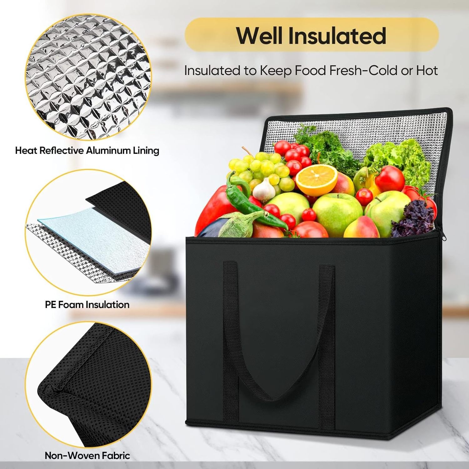 aluminum foil insulated lunchbag mommy cooler backpack dry fabric bag for food disposable small thermo bags for food delivery