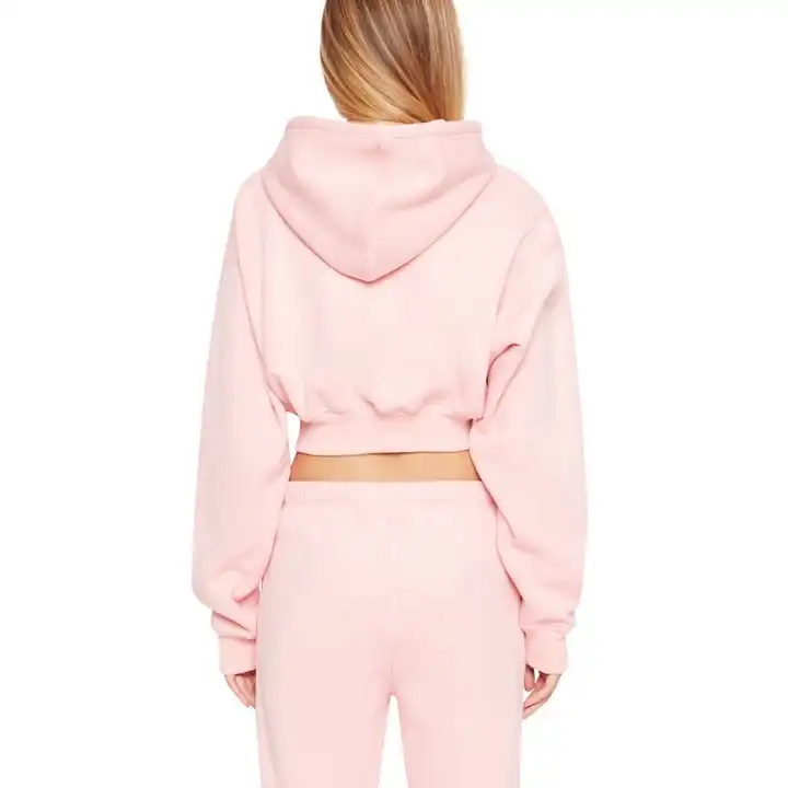 High Quality Women's Clothing Pink Sweat Suits Distressed Embroidered Hoodie Sets Sweatpants and Hoodie Set for Ladies