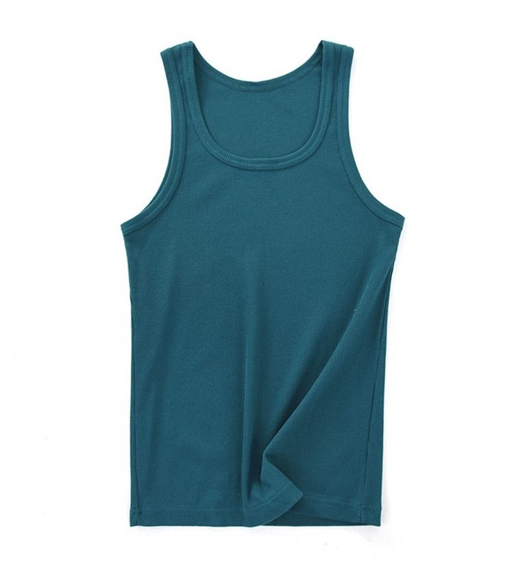 Elastic Ribbed Wife Beater 3xl Vest for Men Summer U Neck Plain Tank Top Sleeveless