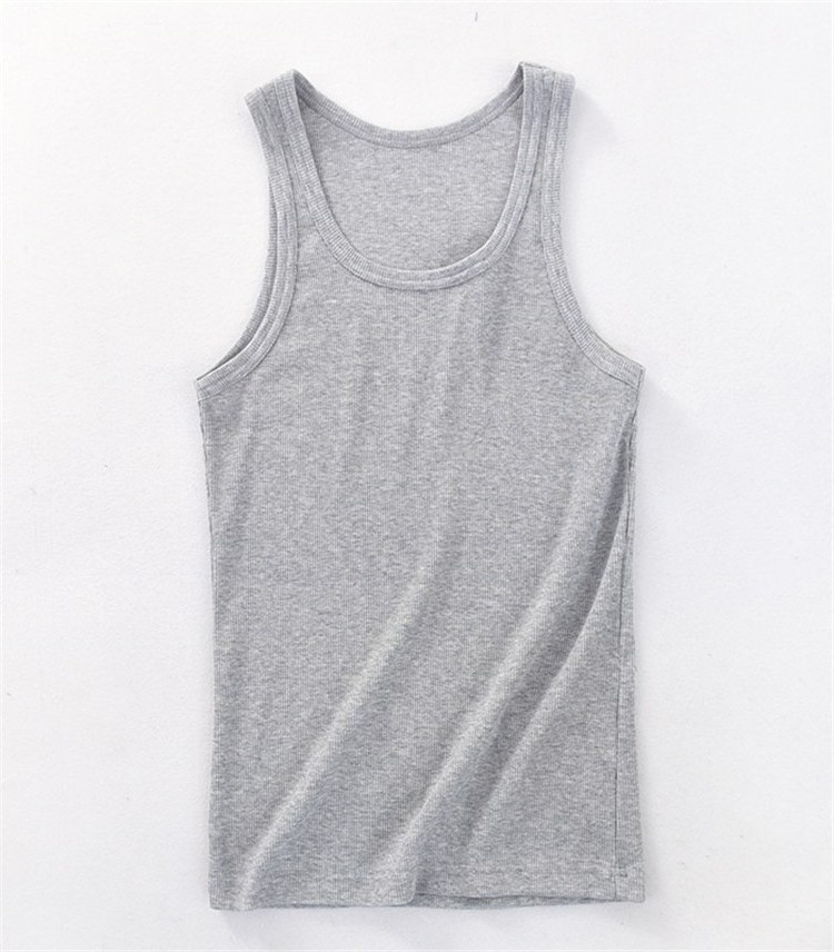 Elastic Ribbed Wife Beater 3xl Vest for Men Summer U Neck Plain Tank Top Sleeveless