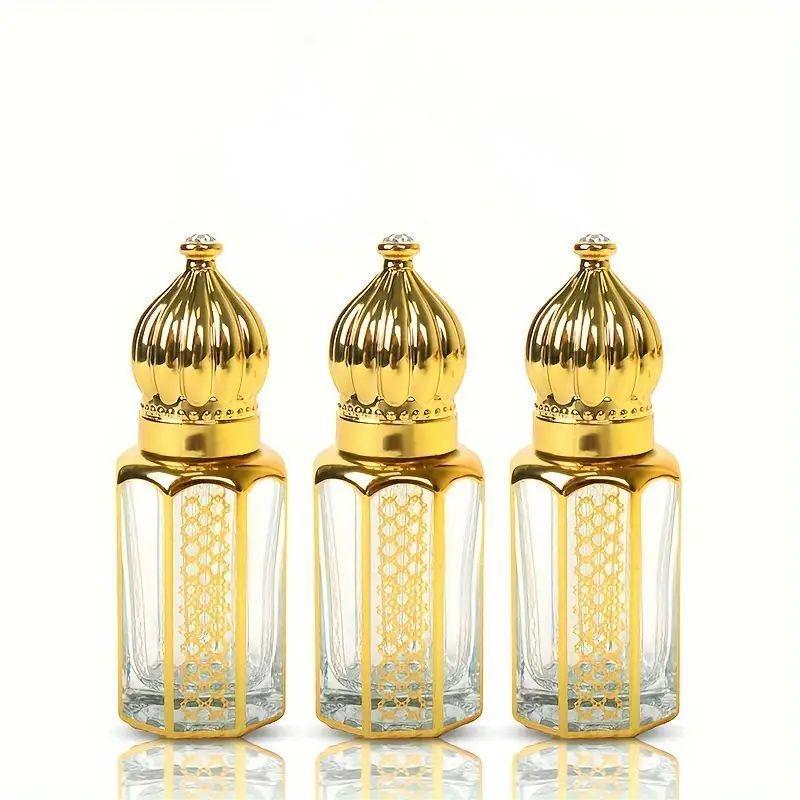 3ML 6ML 12ML Design Your LOGO Oud Empty Glass Attar Bottle Essential Oil Musk Glass Arabian Perfume Oil Bottles