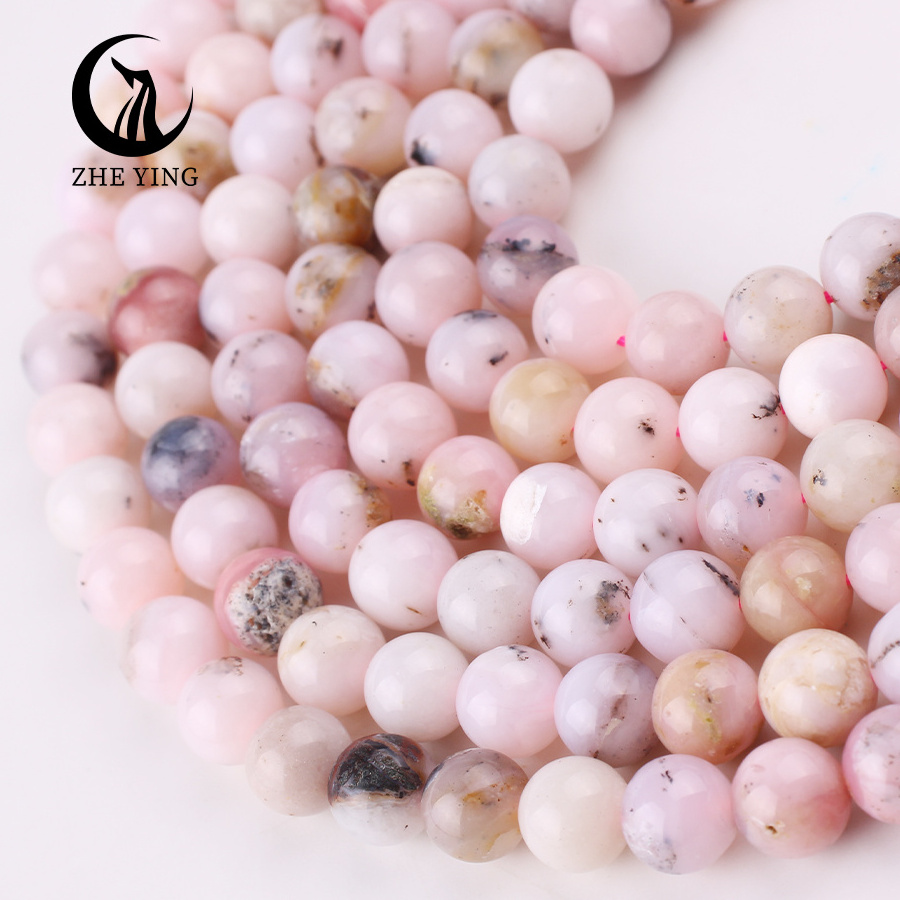 Zhe Ying 6/8/10mm pink opal stone beads jewelry Bracelet Natural Stone Natural pink opal beads