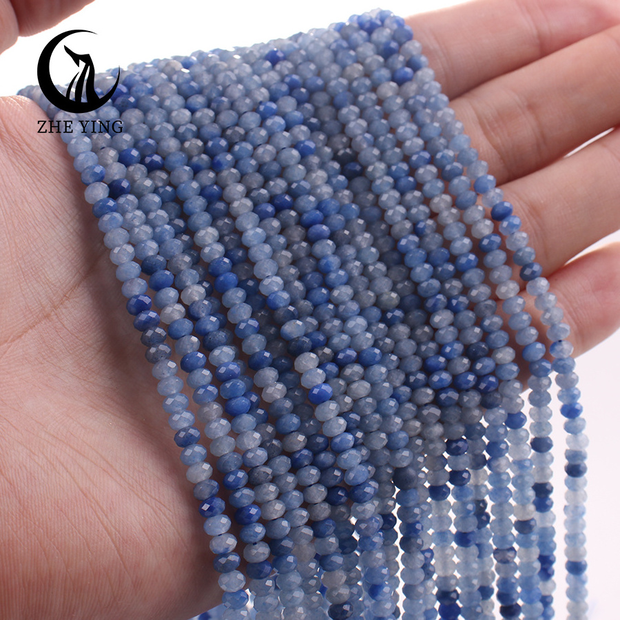 Zhe Ying 3*4mm faceted rondelle stone beads jade gemstone rondelles beads 3mm faceted rondelle gemstone beads