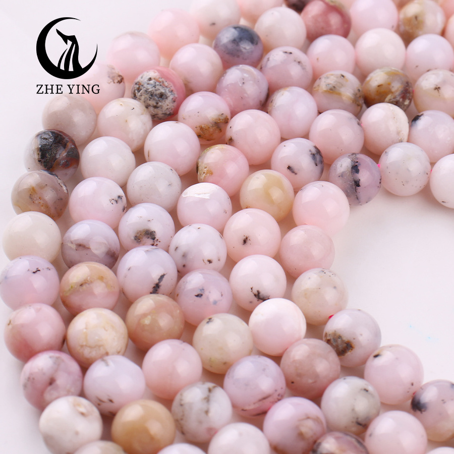 Zhe Ying 6/8/10mm pink opal stone beads jewelry Bracelet Natural Stone Natural pink opal beads