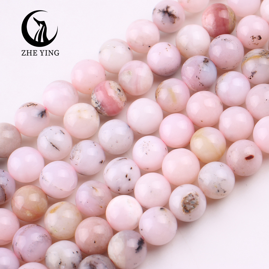 Zhe Ying 6/8/10mm pink opal stone beads jewelry Bracelet Natural Stone Natural pink opal beads