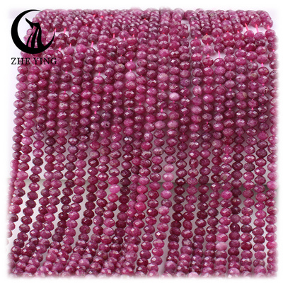 Zhe Ying 3*4mm faceted rondelle stone beads jade gemstone rondelles beads 3mm faceted rondelle gemstone beads