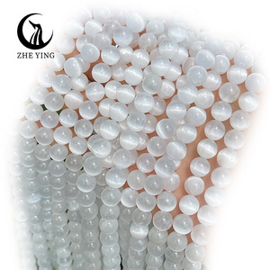 Zhe Ying selenite beads Loose Stone Bracelet Natural 6mm aaa selenite bead strand Natural Stone Beads For Jewelry Making