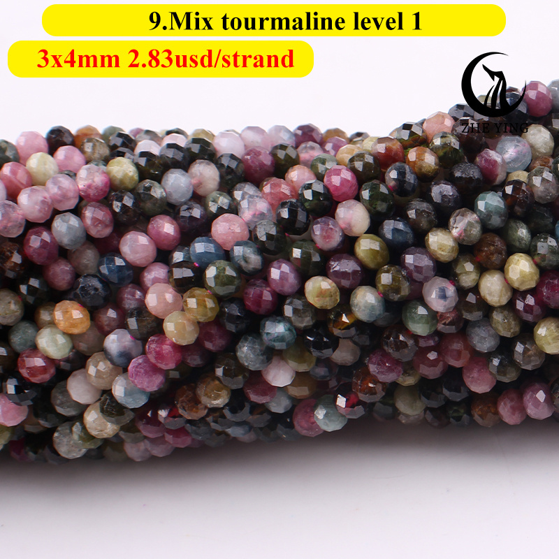 Zhe Ying 3*4mm faceted rondelle stone beads jade gemstone rondelles beads 3mm faceted rondelle gemstone beads