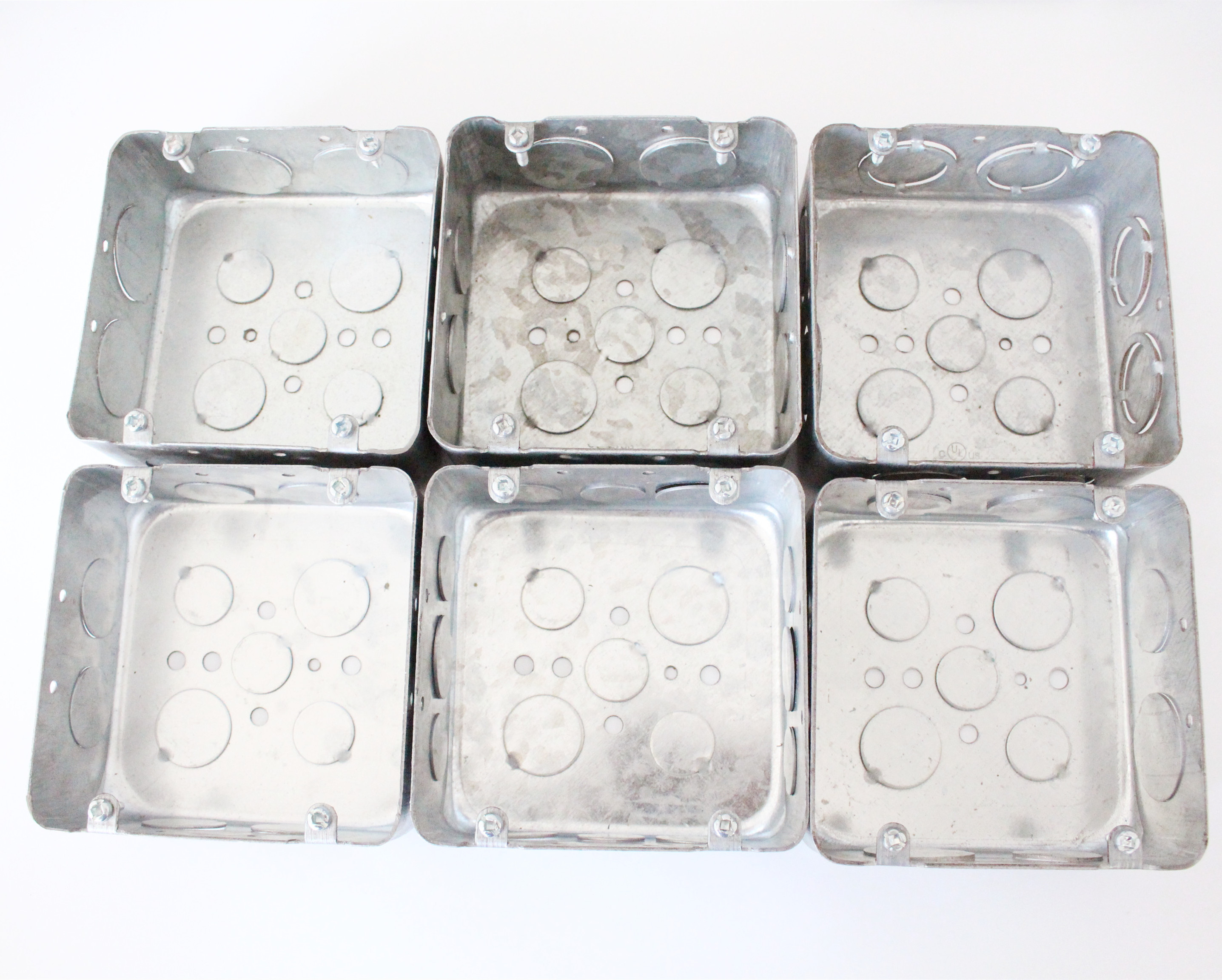 4-11/16 inches  square  metal  electric  box