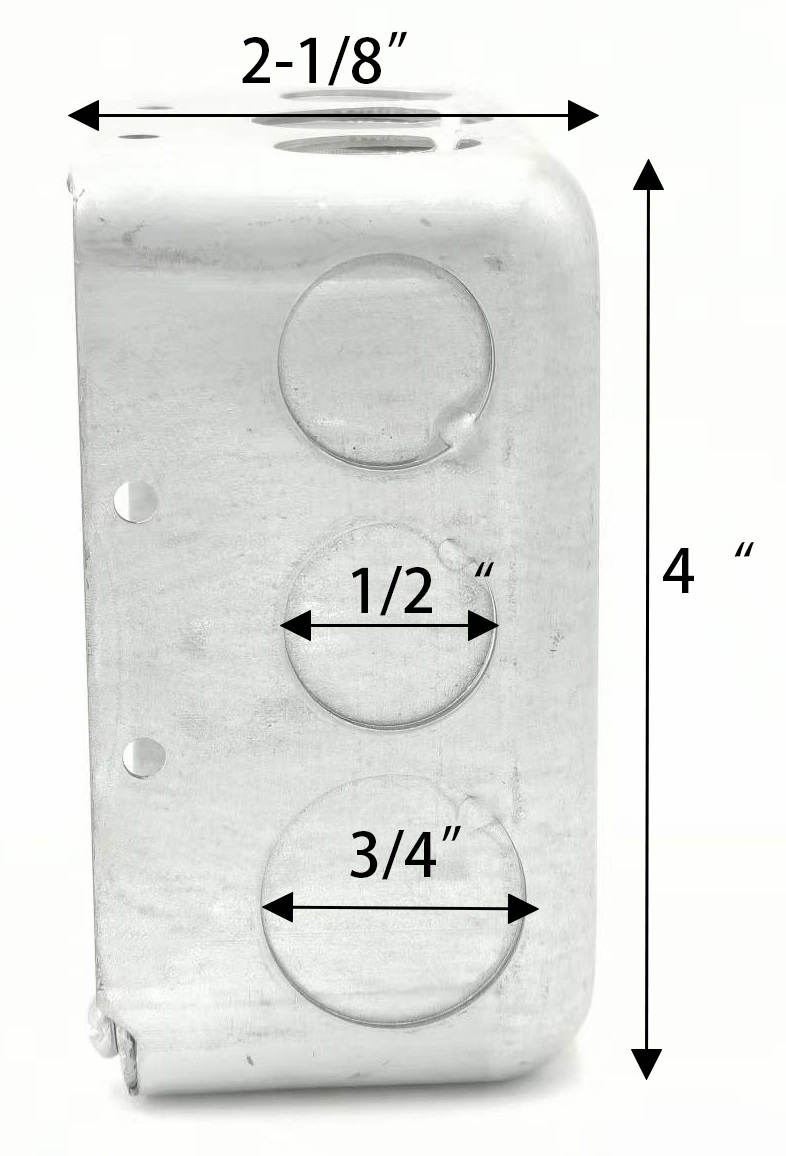 style 4*4 square  and deep2-1/8 metal electrical box and custom electric box and porediameter 1/2 and 3/4