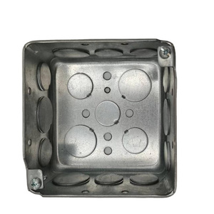 style 4*4 square  and deep2-1/8 metal electrical box and custom electric box and porediameter 1/2 and 3/4