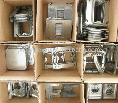 4 inch electrical metal flat square box cover with 4 hooks for one gang