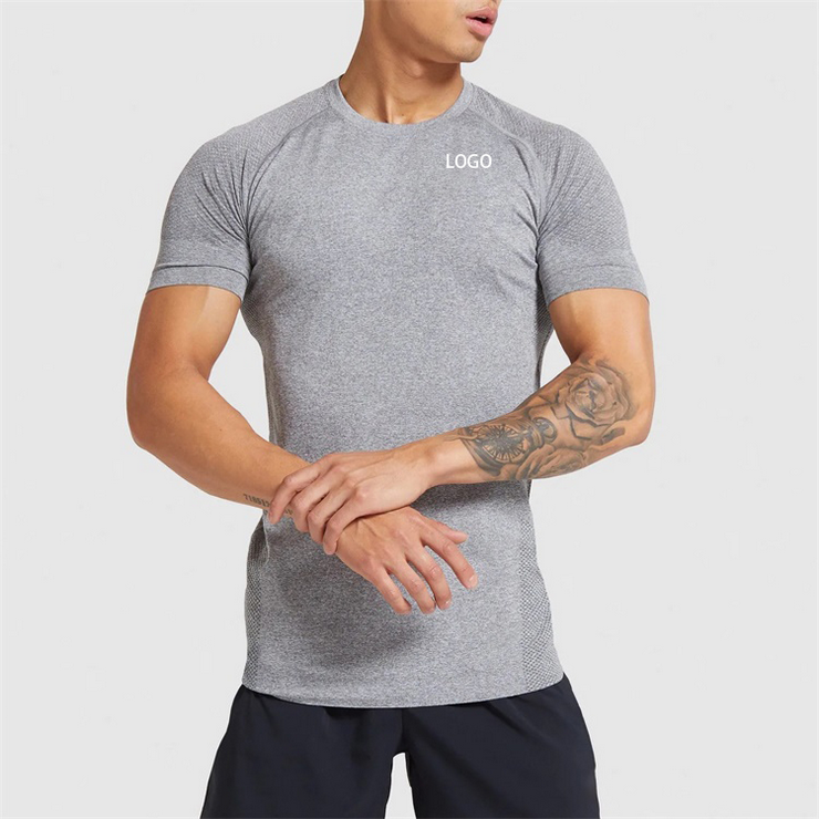 Wholesale Stretch Fitness 95 Cotton 5 Elastane Spandex Gym T Shirt Unisex Custom Athletic Workout Sport Wear T-Shirt Men