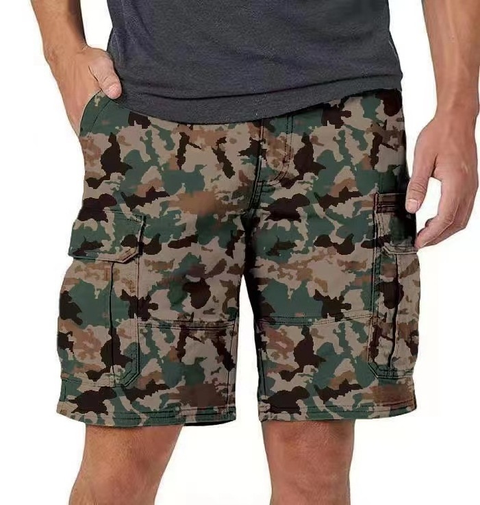 Hot sale summer men's cargo shorts with 6 pockets blank plain work shorts wholesale polyester blend cargo shorts for men