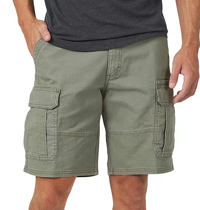 Hot sale summer men's cargo shorts with 6 pockets blank plain work shorts wholesale polyester blend cargo shorts for men