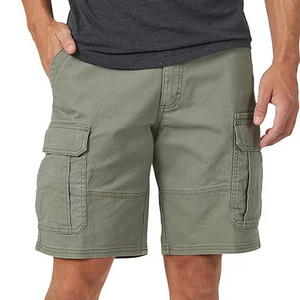 Hot sale summer men's cargo shorts with 6 pockets blank plain work shorts wholesale polyester blend cargo shorts for men