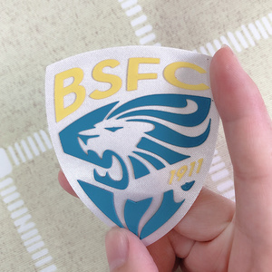 Custom logo 3d raised effect heat transfer printing rubber silicone logo