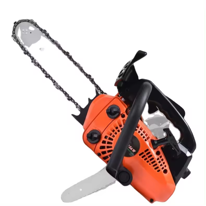 25CC gasoline mini chainsaw machine one hand working