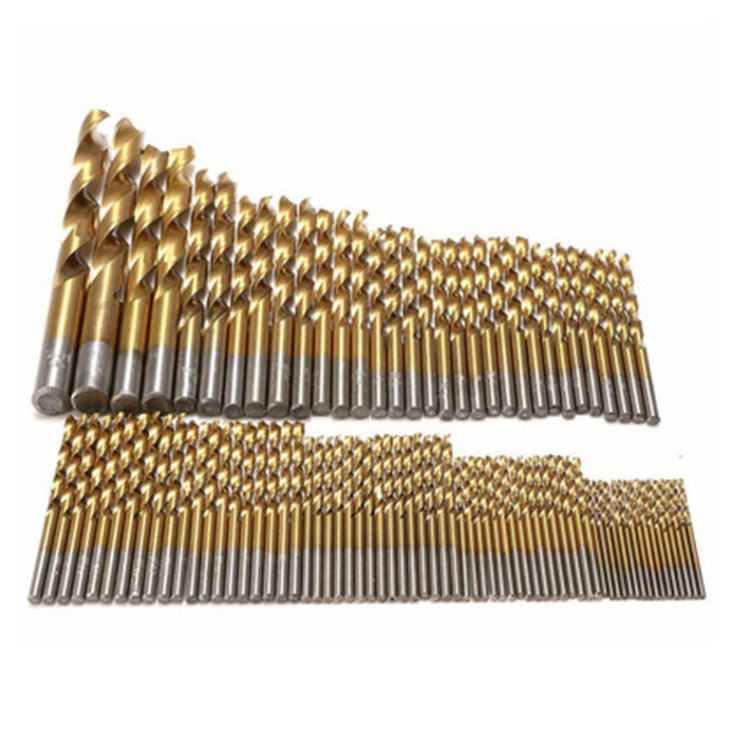 Straight shank twist drill cross border high speed steel coated titanium 99pc plastic box drill 1.5-10mm Hole tool set