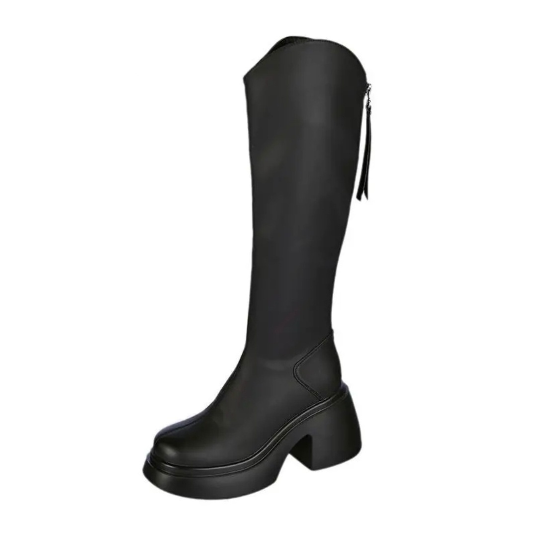 New arrival wholesale round toe women long boots knee boots woman ladies wide thigh high boots zipper