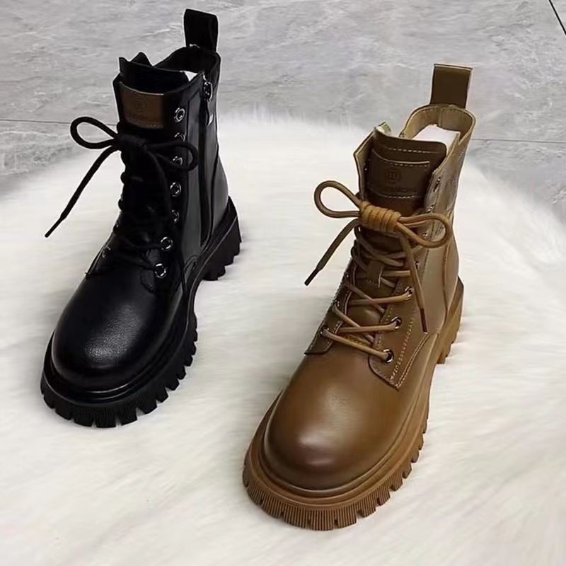 Fashion Ladies wholesale daily work flat lace up boots women comfortable fancy shoes boots