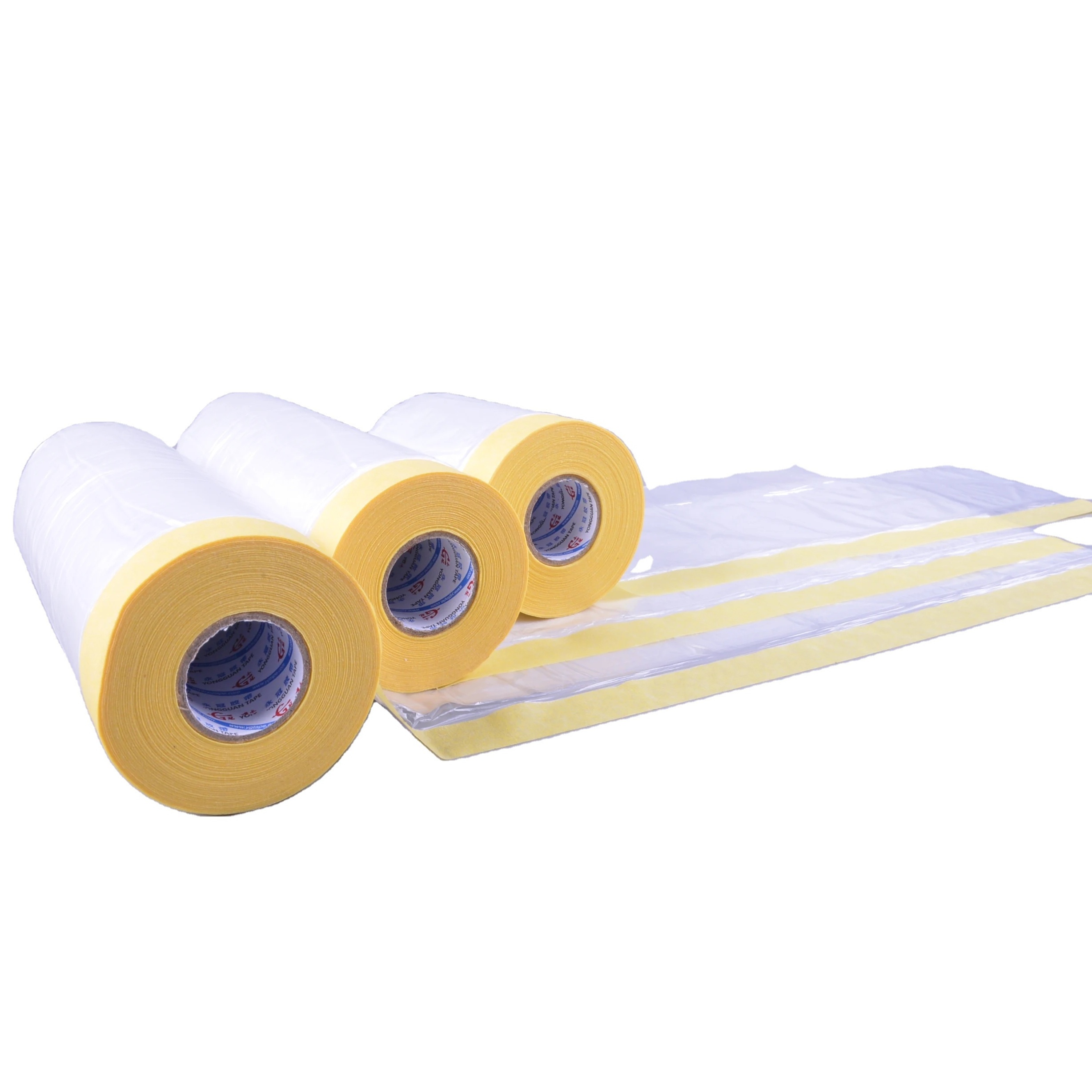 High temperature yellow auto pre taped masking film tape for car painting