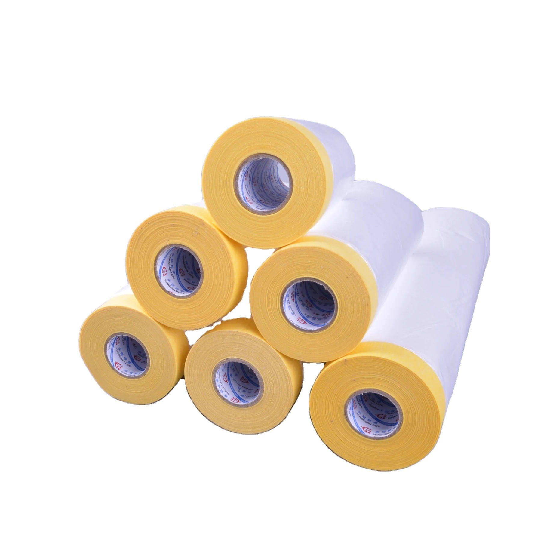 High temperature yellow auto pre taped masking film tape for car painting