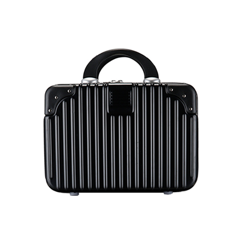 Classic Hard Shell Cosmetic Case 14 Inch Travel Hand Luggage Portable Carrying Makeup Case Suitcase Small