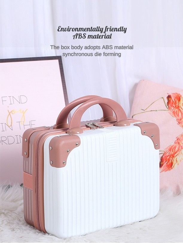 Small carry on bag Mini Travel Hand Luggage ABS Classic Hard Shell Cosmetic Case Portable Carrying Makeup Case Suitcase