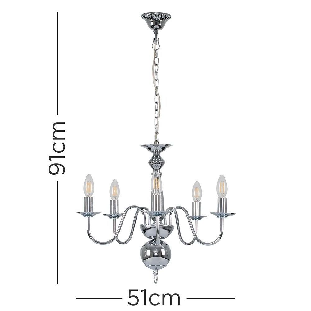 Europe Gothic  Chrome 5 Way Ceiling Light  Ceiling Lamp Without Bulb