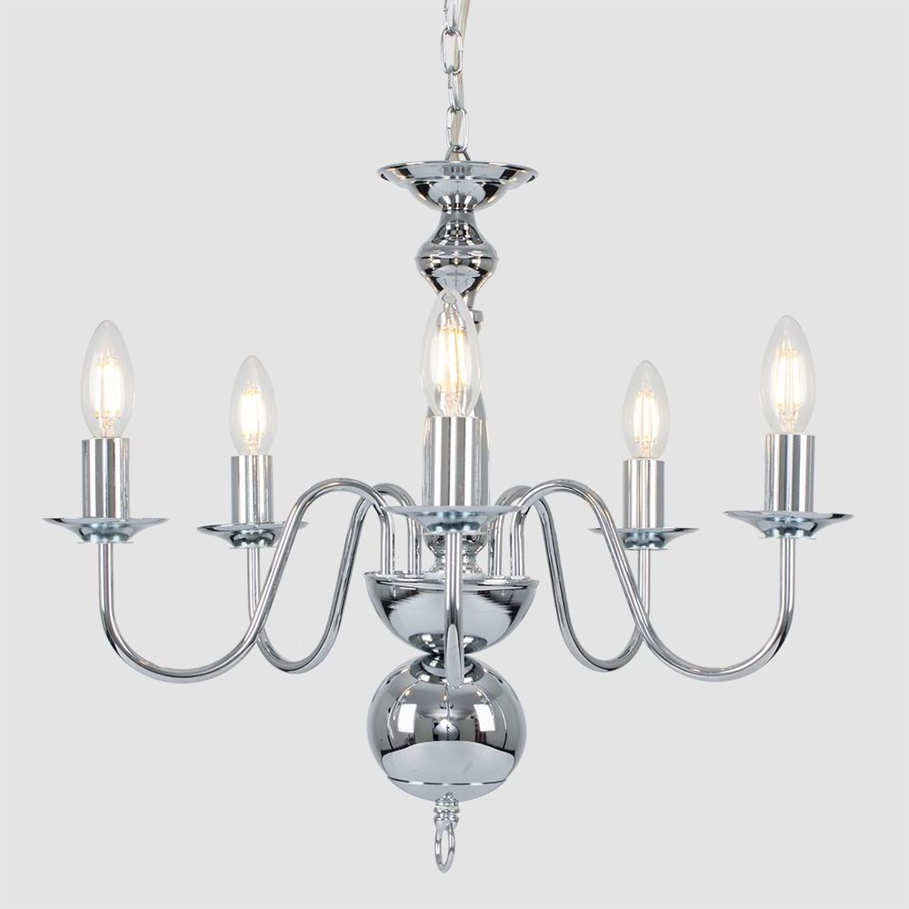 Europe Gothic  Chrome 5 Way Ceiling Light  Ceiling Lamp Without Bulb