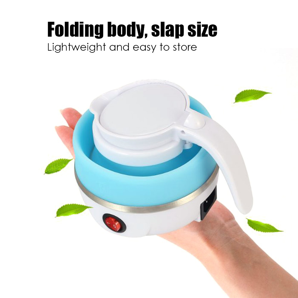 YLW Portable Mini  600ml Kettle Traveling Folding Electric Silicone Foldable Compression Leak Proof Water Kettles