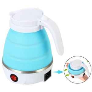 YLW Portable Mini  600ml Kettle Traveling Folding Electric Silicone Foldable Compression Leak Proof Water Kettles