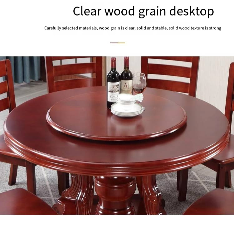 solid wood rotating dining table dining table and chair set restaurant furniture round dining table